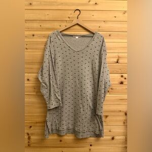 VNTG 90’s Victorias Secret VS Medium Gray Dog Print Long Sleeve Nightshirt